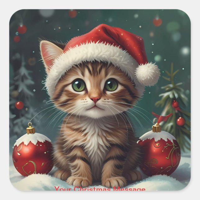 Pegatina Cuadrada Navidades encantados (Anverso)