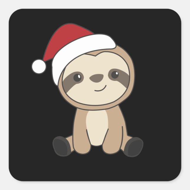 Pegatina Cuadrada Navidades eslovacos Nieve Animales de Invierno Slo (Anverso)