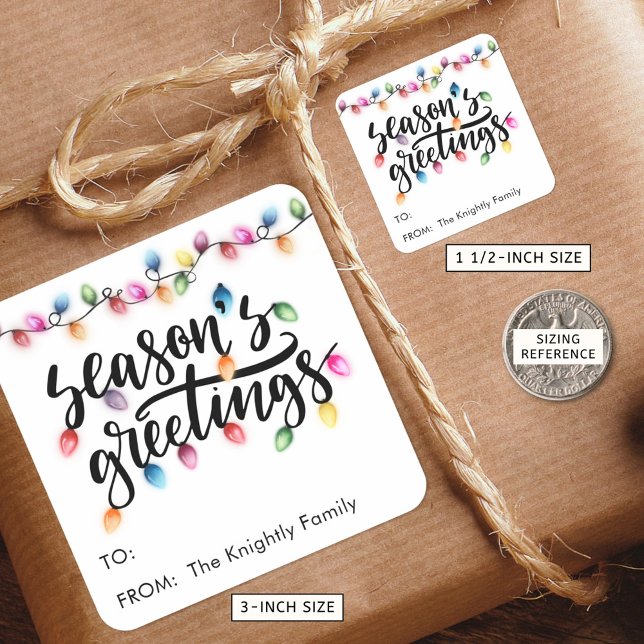 Pegatina Cuadrada Navidades festivos iluminan las estaciones de salu (Subido por el creador)