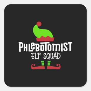 Pegatina Cuadrada Navidades Flebotomía, flebotomía, laboratorio