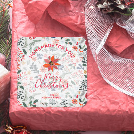 Pegatina Cuadrada Navidades florales en cocinas caseras