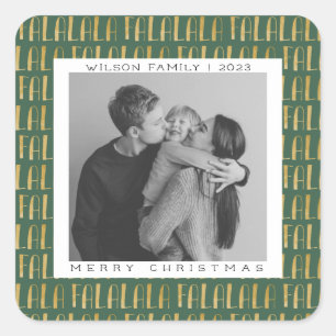 Pegatina Cuadrada Navidades fotográficos familiares de Navidad