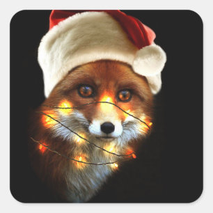 Pegatina Cuadrada Navidades fox
