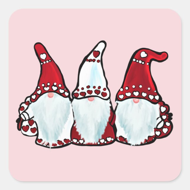 PEGATINA CUADRADA NAVIDADES GNOME (Anverso)