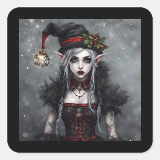 Pegatina Cuadrada Navidades góticos