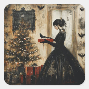 Pegatina Cuadrada Navidades góticos de Victoria