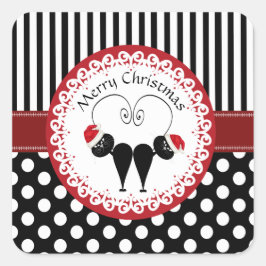 Pegatina Cuadrada Navidades graciosos y sensacionalistas de la parej