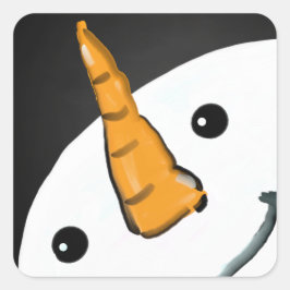 Pegatina Cuadrada Navidades graciosos y sonrientes de Snowman