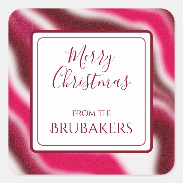 Pegatina Cuadrada Navidades Guay Candy Cane Red Moderno (Anverso)