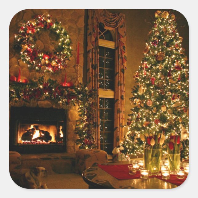 Pegatina Cuadrada Navidades hermosos (Anverso)