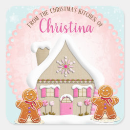 Pegatina Cuadrada Navidades Holiday Baking Cookie