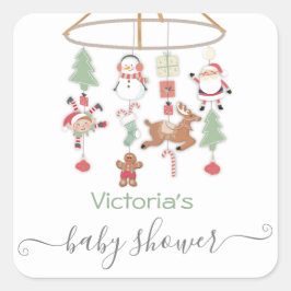 Pegatina Cuadrada Navidades Holiday Mobile Baby Shower