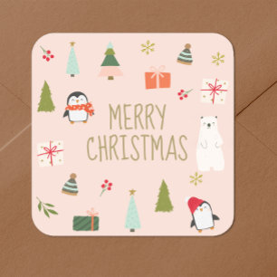 Pegatina Cuadrada Navidades inteligentes