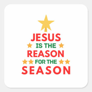 Pegatina Cuadrada Navidades Jesús es la razón de la temporada