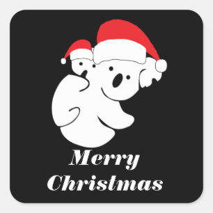 Pegatina Cuadrada Navidades Koala Bears