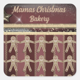 Pegatina Cuadrada Navidades Las cookies de Gingerbread Personalizada