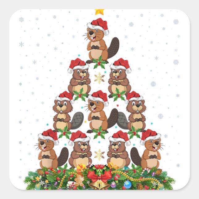 Pegatina Cuadrada Navidades LGBT: Ahora nuestro arcoiris de ropa gay (Anverso)