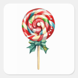 Pegatina Cuadrada Navidades Lollipop