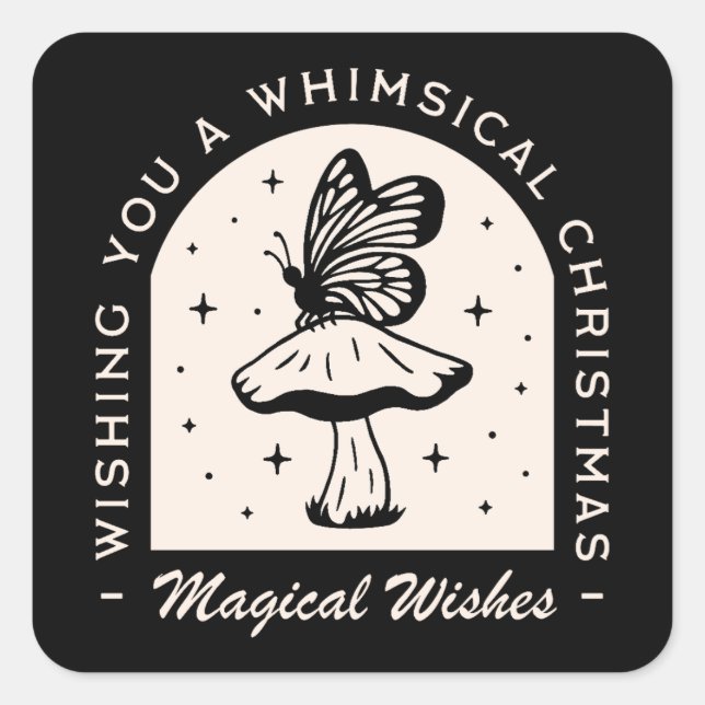 Pegatina Cuadrada Navidades mágicos caprichosos que la bruja desea n (Anverso)