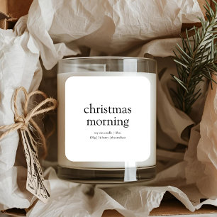 Pegatina Cuadrada Navidades matando velas de soja Minimalistas