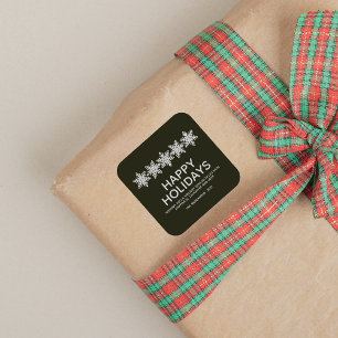 Pegatina Cuadrada Navidades modernos de copos de nieve