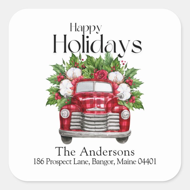 Pegatina Cuadrada Navidades modernos dirección de devolución de cami (Subido por el creador)