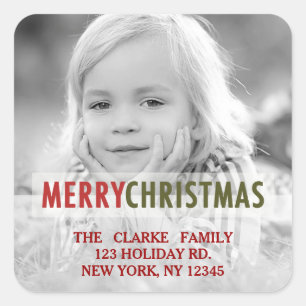 PEGATINA CUADRADA NAVIDADES MODERNOS   DIRECCIÓN DE REGRESO DE LA FO