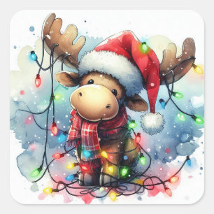 Pegatina Cuadrada Navidades Moose Pegatinas