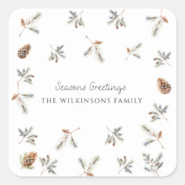 Pegatina Cuadrada Navidades naturales: Navidad folklórica