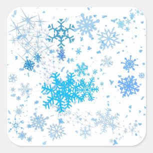 Pegatina Cuadrada Navidades Nevada
