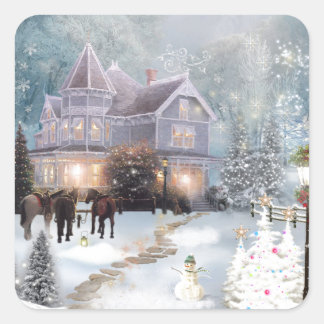 Pegatina Cuadrada Navidades occidentales