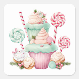 Pegatina Cuadrada Navidades Pegatinas Candy
