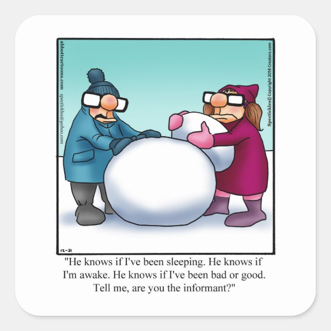 Pegatina Cuadrada Navidades Pegatinas de humor en vacaciones (Anverso)