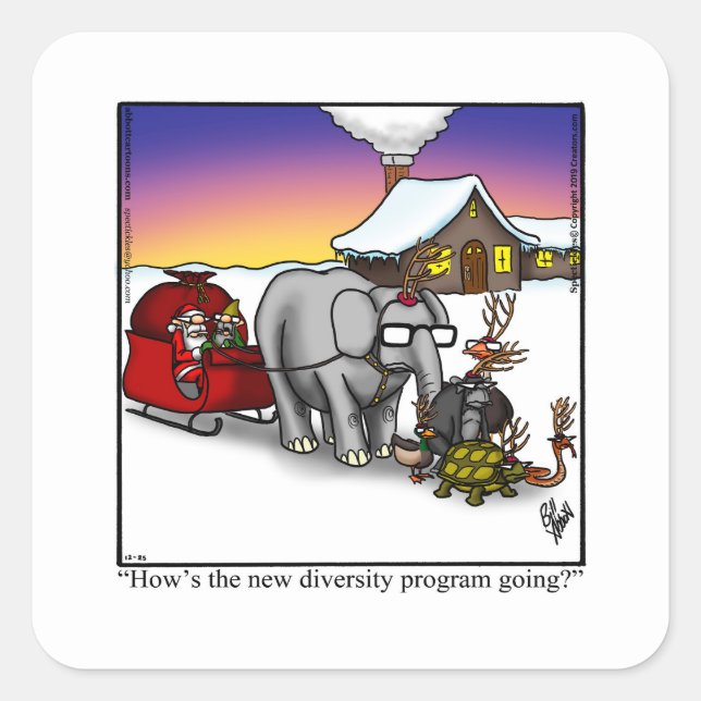 Pegatina Cuadrada Navidades Pegatinas de humor en vacaciones (Anverso)