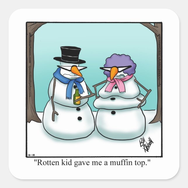 Pegatina Cuadrada Navidades Pegatinas de humor en vacaciones (Anverso)