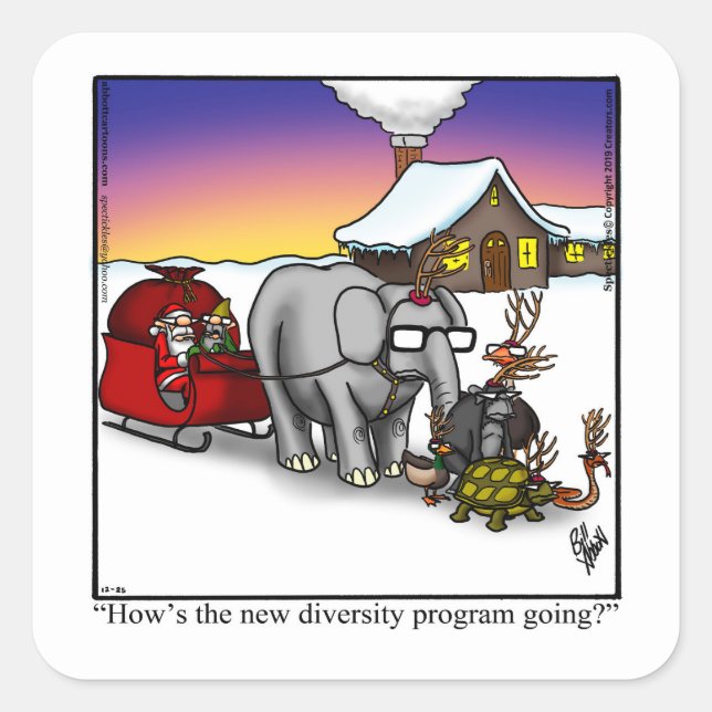 Pegatina Cuadrada Navidades Pegatinas de humor en vacaciones (Anverso)