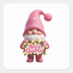 Pegatina Cuadrada Navidades Pegatinas Gnome