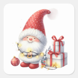 Pegatina Cuadrada Navidades Pegatinas Gnome