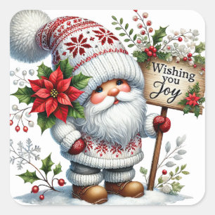 Pegatina Cuadrada Navidades Pegatinas Gnome