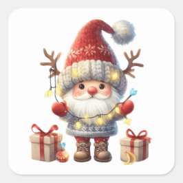 Pegatina Cuadrada Navidades Pegatinas Gnome