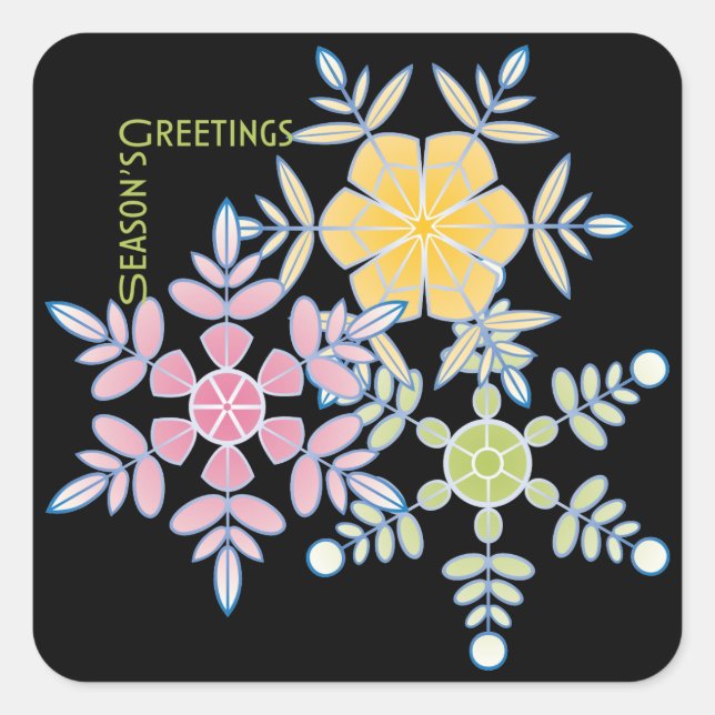 Pegatina Cuadrada Navidades Pegatinas ligeros (Anverso)