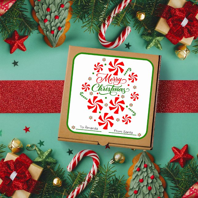 Pegatina Cuadrada Navidades Peppermint Candy (Subido por el creador)