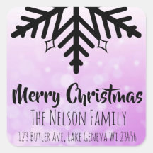 Navidades personalizados de copo de nieve púrpura