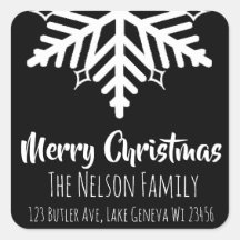 Navidades personalizados de copos de nieve negros