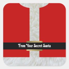 Pegatina Cuadrada Navidades personalizados secretos de Santa Suit