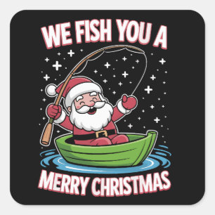 Pegatina Cuadrada Navidades pescadores pescadores Funny Guay Santa C