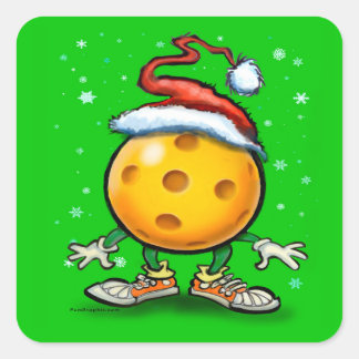 Pegatina Cuadrada Navidades Pickleball