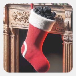 Pegatina Cuadrada Navidades Rebosantes De Carbón