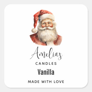 Pegatina Cuadrada Navidades Retro Santa Claus - Candle Business
