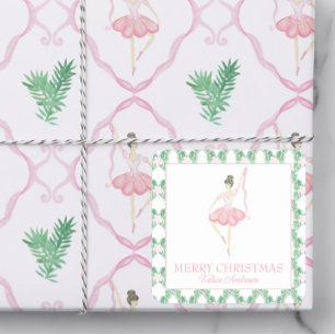 Pegatina Cuadrada Navidades rosados y verdes de color Ballerinas Fot